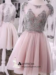 Two Pieces Dusty Pink Short Prom Dress Half Sleeve Lace Homecoming Dress Cocktail Dresses Homecomi Lace Homecoming Dresses Dresses Long Sleeve Cocktail Dress