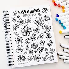 Doodling is often defined as absentminded scribbling and many people find themselves doodling flowers. Easy Floral Doodling How To Draw Flowers Banners Patterns