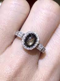 Black Star Sapphire And Diamond Ring Star Sapphire Ring Jewelry Wedding Rings
