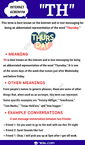 Th Meaning What Does The Popular Term Th Stand For 7 E S L Meant To Be Day Meaning Learn English For Free