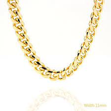 Men S Jewelry Gold Chain Necklace 11mm Round Cuban Curb Link Lifetime Warranty 24k 30x Thicker Than Gold Gold Chains For Men Gold Chain Jewelry Chains For Men