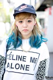 It could be 30 minutes to an hour, depending on the product. Blue Dip Dye Hair Celine Me Alone Tokyo Bopper In Harajuku Tokyo Fashion