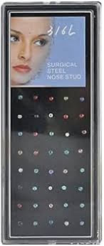 40/ Piece/Set Stainless Steel I Shape Nose Stud Pack 20G Crystal Straight  Stud Nose Ring Set Nose Stud Lot Piercing Nariz Pin: Buy Online at Best  Price in Egypt