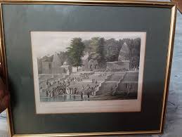 A timeless 19th-century engraving depiction of the Jagannath Temple and the magnificent Rath Yatra at Puri. Based on a sketch by James Ferguson, this finely engraved print captures one of India's most