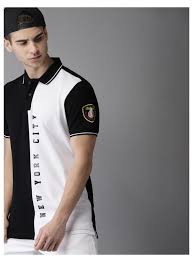 Black And White Polo Shirt Design Buy Moda Rapido Men Black White Colourblocked Polo Collar T Shirt Apparel For Men Polo T Shirt In 2020 Polo T Shirt Design Mens Polo T Shirts Polo Shirt Design
