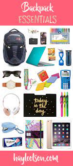 Backpack Essentials Hayle Santella Medical School Essentials School Essentials College School Supplies