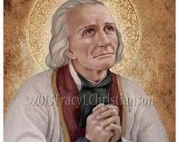 St John Vianney Cure D'ars Patron of Priests Vintage Holy Card Ordination  1954