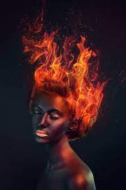 Photographer Model Hana Makovcova Conceptual Photography Portrait Fire Photography Surreal Portrait