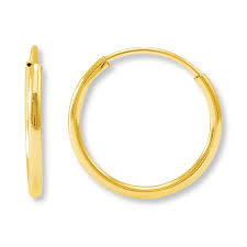 Forever 14k gold oval swirl hoop earrings. Endless Hoop Earrings 14k Yellow Gold 14mm Kay