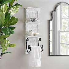 pin on bathroom shelf with towel bar sink and cabinet