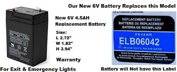 Lithonia 6 Volt 4 5ah Battery Model Lithonia Elb06042 Batteryplex