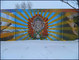 mural behind core power yoga on nevada