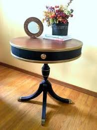 Sold Black And Gold Duncan Phyfe Drum Table 25 Inch Etsy In 2020 Furniture Drum Table Furniture Makeover