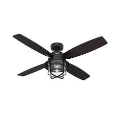 Fan blades are usually attached via two screws near the body of the fan. Hunter Port Royale Led 52 In Natural Iron Led Indoor Outdoor Ceiling Fan With Light And Remote 4 Blade In The Ceiling Fans Department At Lowes Com