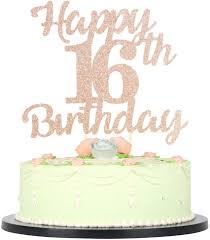 Family | clara's 16th birthday. Amazon Com Lveud 16th Birthday Cake Topper For Happy Birthday 16 Rose Gold 16th Cake Topper Happy Birthday Cake Topper Cake Ornament 16th Toys Games