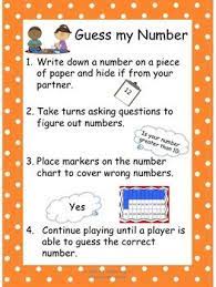 Guess My Number Kindergarten Math Game 1st Grade Math Games Math School 1st Grade Math