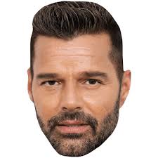 Ricky Martin (Brown Hair) Big Head. Larger than life mask.