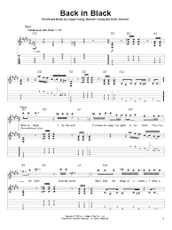 Back to black lyrics as written by mark ronson amy winehouse. Back In Black Noten Ac Dc Gitarre Tabulatur Solo