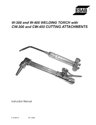 W 300 And W 400 Welding Torch With Cw 300 And Cw Manualzz Com