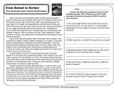 From Nomad To Farmer 5th Grade Reading Comprehension Worksheet Reading Comprehension Worksheets Comprehension Worksheets Reading Comprehension