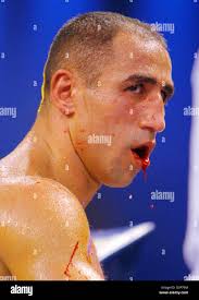 IBF middelweight title holder German Arthur Abraham spits blood during his  IBF title bout vs Colombian Edison Miranda in Wetzlar, Germany, Sunday, 24  September 2006. 26 year-old Abraham defended his title on