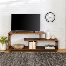 Shop for wood tv stands in tv stands & entertainment centers. Walker Edison Furniture 60 Rustic Modern Solid Wood Tv Stand Amber Wef1279