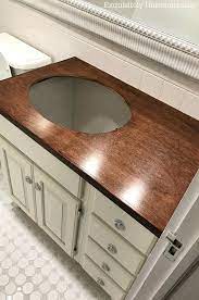 How To Build Beautiful Diy Wood Countertops In A Day Wooden Bathroom Vanity Diy Wood Countertops Diy Bathroom Vanity Makeover