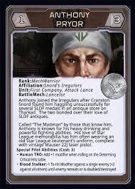 Anthony Pryor Pilot Card for Vega 3039 Campaign : r/battletech