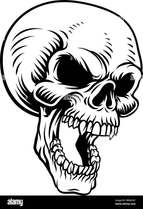 Screaming Skull Reaper Shouting Illustration Stock Vector Image & Art -  Alamy