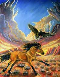 Spirit And Eagle Morining Run Spirit The Horse Horse Painting Spirited Art