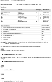 Unsere dienstleistungen im bereich zahnimplantate. Musterprotokolle Moderne Vereinsorganisation