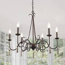 Laluz Rustic French Country Chandelier 6 Lights 26 4 Farmhouse Chandelier With Wood Dro Country Chandelier French Country Chandelier Farmhouse Light Fixtures