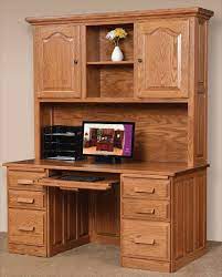 A perfect gaming desk you've been searching for. Amish Flat Top Computer Desk With Hutch