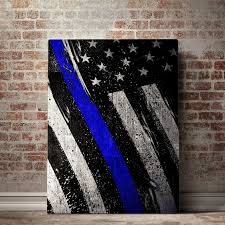 Thin Blue Line Pride Canvas Set Police Flag Canvas Thin Blue Etsy American Flag Painting Flag Painting Customized Canvas Art