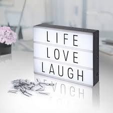 Large Cinema Light Box With 90 Letters Symbols Emojis Led Cinematic Theatre Style Lightbox Lights Up Any Room Home Or Business With A Unique Message A4 Size 12 X 9 X