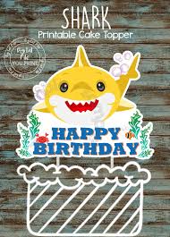 Happy Birthday Baby Shark Cake Topper Printable Printable Baby Shark Cake Topper Baby Shark Centerpiece Baby Etsy In 2020 Shark Birthday Party Shark Birthday Happy Birthday Printable