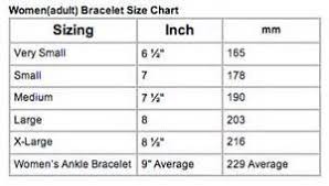 Adult Womens Bracelet Size Chart Bracelet Size Chart