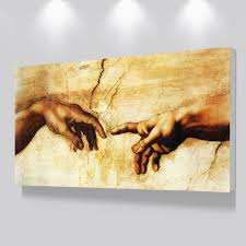 Feel free to explore, study and enjoy paintings with paintingvalley.com Large Canvas Painting Creation Of Adam Hand Of God Classical Religion Wall Pictures For Living Room Famous Art Print Posters Painting Calligraphy Aliexpress