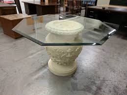 3/16″ thick glass works well for a glass table top cover that rests on a table top or on lighter duty tables where the glass fits into an outside frame. 48 Decorative Table With Glass Octagon Top