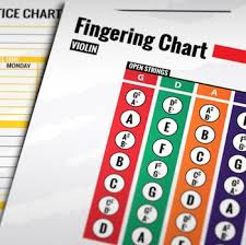 Music Violin Fingering Color Chart W Worksheet Practice Chart