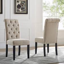 Upholstered in luxury italian aniline leather, the stanton brown leather 4 seater dining bench is ideal for hosting dinner parties. Leviton Solid Wood Tufted Parsons Dining Chair Set Of 2 On Sale Overstock 22730686