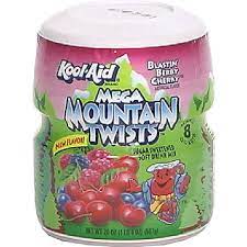 This pandemic has really made my social anxiety shine hahah !! Kool Aid Mega Mountain Twists Sugar Sweetened Soft Drink Mix Blastin Berry Cherry Shop Phelps Market