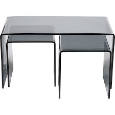 This coffee table can be the perfect addition to your living room, a home office, and many other spaces. Modena Set Of Glass Coffee Tables Black Glass