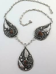 XL Navajo JERRY ROAN Sterling Silver & FIRE AGATE Vintage Ornate Necklace