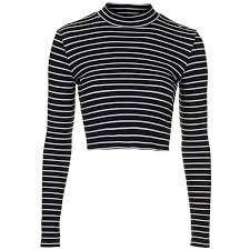 Black And White Long Sleeve Shirt Womens Petite Women S Topshop Long Sleeve Rib Knit Top 25 Liked On Polyvore Featuring Tops Cr Long Sleeve Tops White Long Sleeve Shirt Striped Long Sleeve Shirt