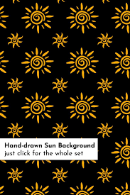 Aesthetic Pattern Black And Yellow Background Aesthetic Sun Patterns Bundle In 2020 Doodle Patterns Pattern Abstract Pattern