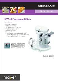 kitchenaid mixer kpm 50 user's manual