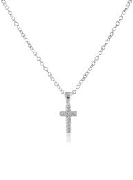 Children S Diamond Cross Pendant In Sterling Silver Diamond Cross Pendants Childrens Necklace Cross Pendant