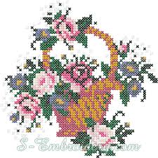Maybe you would like to learn more about one of these? Cross Stitch Flower Basket Machine Embroidery Design Sku 10087