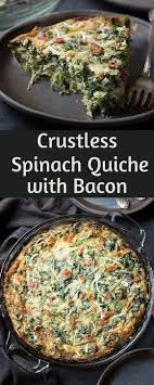This Low Carb Crustless Spinach Quiche Recipe Is A Great Keto Or Thm Breakfast Recipe Spinach Quiche Recipes Breakfast Quiche Recipes Quiche Recipes